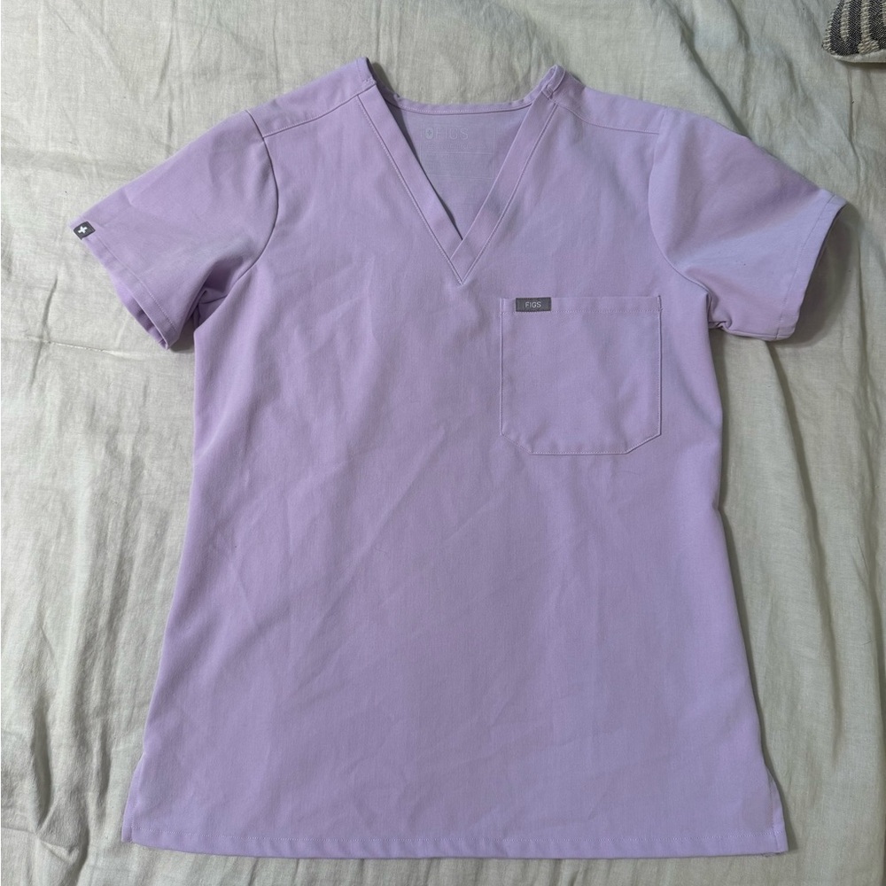 EUC FIGS Catarina One-Pocket Scrub Top in Lavender Dew- Size XS